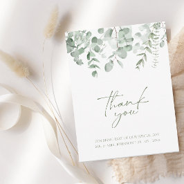 Boho Greenery Foliage Eucalyptus Wedding Vielen Da Dankeskarte