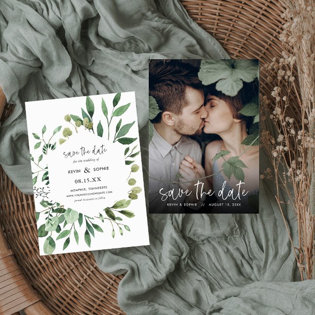 Boho Greenery Foto Save the Date (Von Creator hochgeladen)