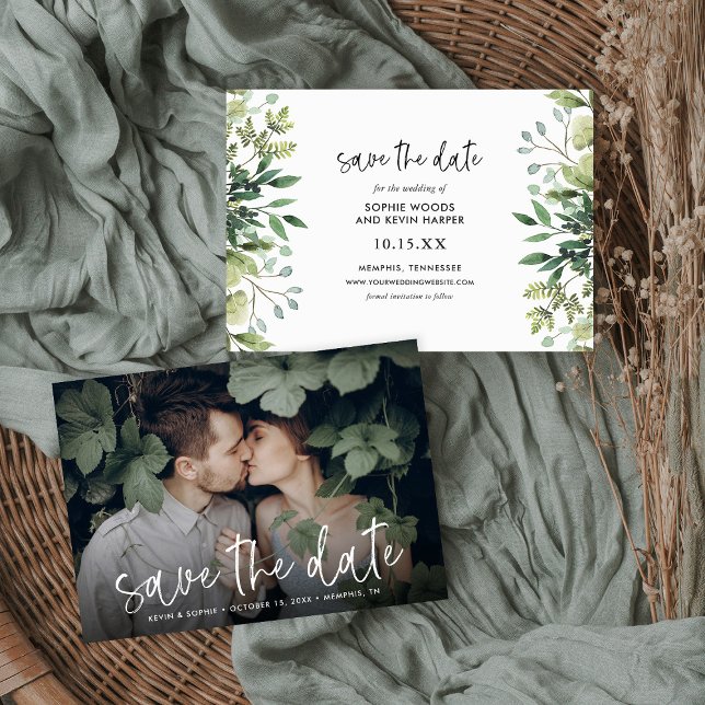 Boho Greenery Foto Save the Date (Von Creator hochgeladen)