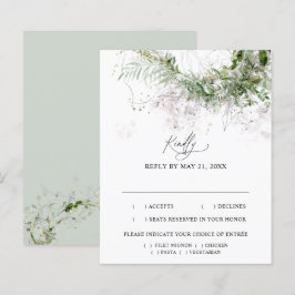 Boho Greenery Mariage Feuille RSVP
