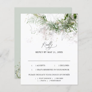 Boho Greenery Mariage Feuille RSVP