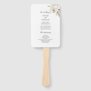 Boho Greenery Pampa Grass Wedding Program Fächer