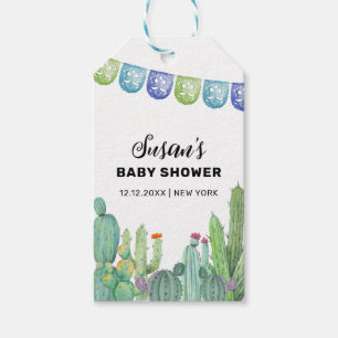 Boho Greenery Taco Fiesta Cactus Baby Shower Geschenkanhänger