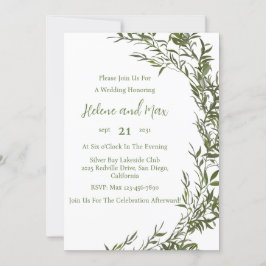 Boho Greenery Watercolor Einladung zur Hochzeit