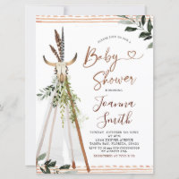 Boho Greneery Animal Skull Teepee Baby Dusche