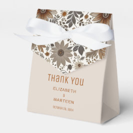 Boho Grey Brown Floral Herbstbox Gastgeschenk Hoch Geschenkschachtel