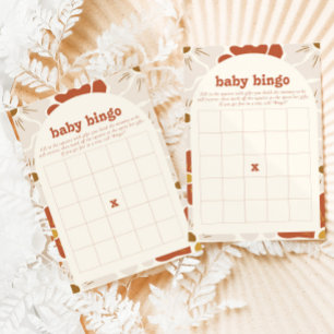 Boho Groovy Baby Bingo Baby Duschkarte RSVP Karte