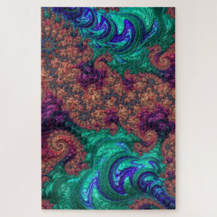 Boho Groovy Farbige Juwel-Ton-Abstrakte Fraktale