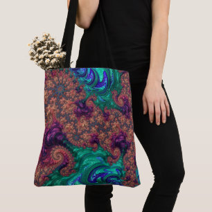 Boho Groovy Farbige Juwel-Ton-Abstrakte Fraktale Tasche