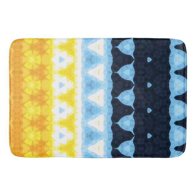 Boho Groovy Geometric Abstrakt AroAce Pride Flag Badematte (Vorderseite)