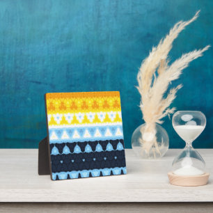 Boho Groovy Geometric Abstrakt AroAce Pride Flag Fotoplatte