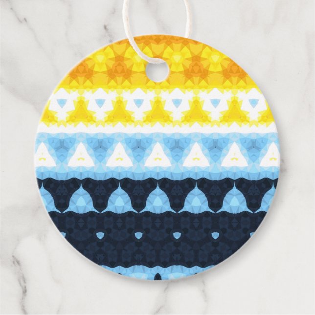 Boho Groovy Geometric Abstrakt AroAce Pride Flag Geschenkanhänger (Vorderseite)