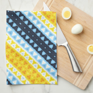 Boho Groovy Geometric Abstrakt AroAce Pride Flag Geschirrtuch
