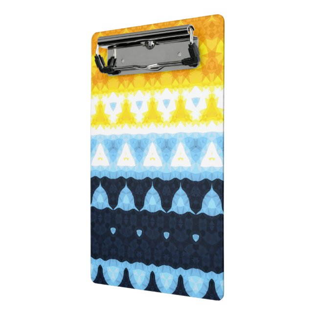 Boho Groovy Geometric Abstrakt AroAce Pride Flag Mini Klemmbrett (Gewinkelt2)