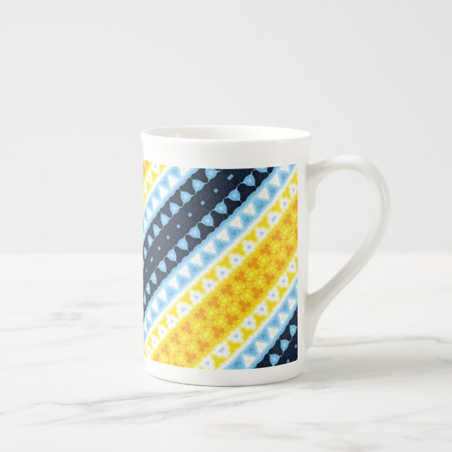 Boho Groovy Geometric Abstrakt AroAce Pride Flag Prozellantasse (Rechts)