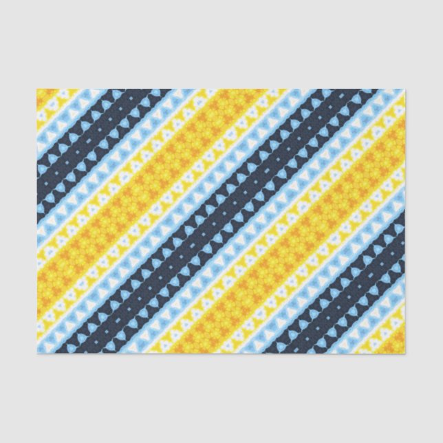 Boho Groovy Geometric Abstrakt AroAce Pride Flag Seidenpapier (Vorderseite)
