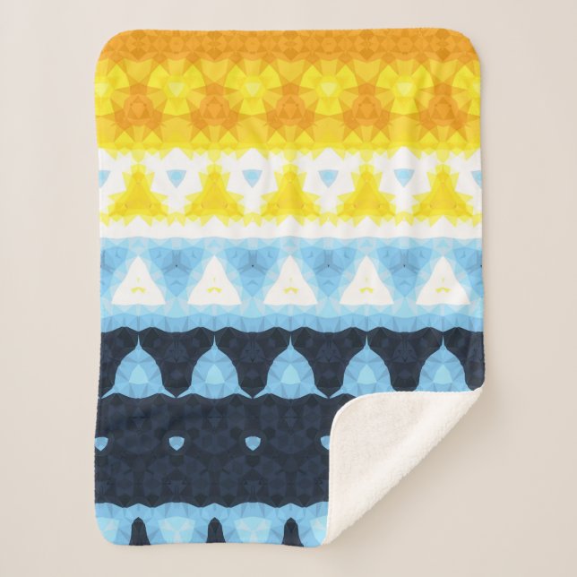 Boho Groovy Geometric Abstrakt AroAce Pride Flag Sherpadecke (Vorderseite)