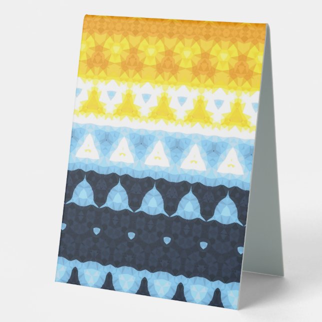 Boho Groovy Geometric Abstrakt AroAce Pride Flag Tischaufsteller (Vorderseite)