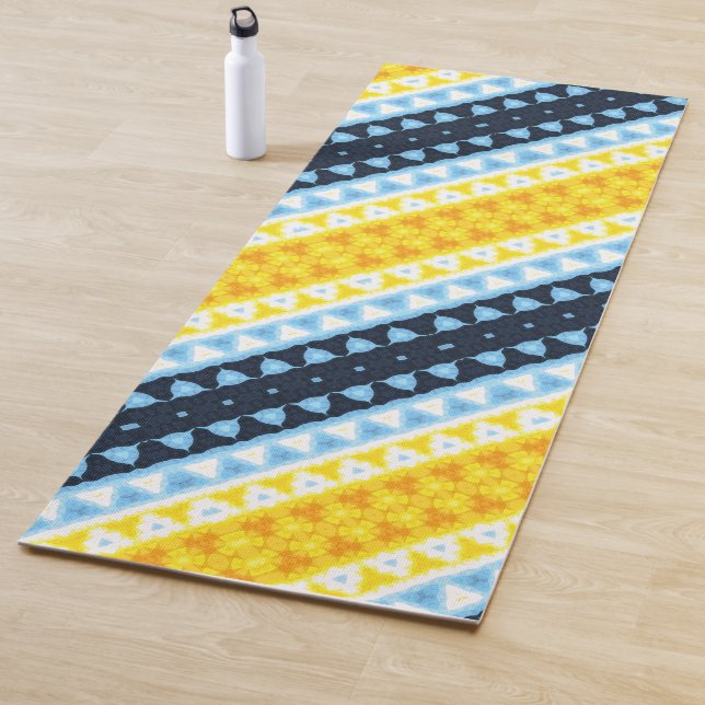 Boho Groovy Geometric Abstrakt AroAce Pride Flag Yogamatte (Beispiel)