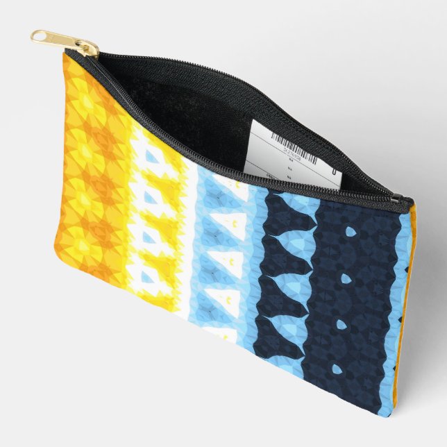Boho Groovy Geometric Abstrakt AroAce Pride Flag Zubehörtasche (Offen)