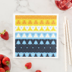 Boho Groovy Geometrische Abstrakte AroAce Pride-Fl Serviette