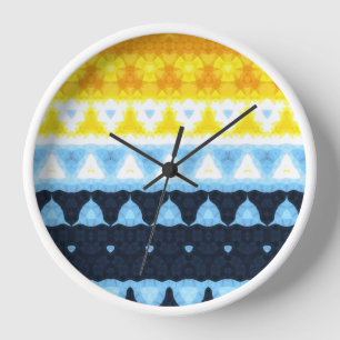 Boho Groovy Geometrische Abstrakte AroAce Pride-Fl Uhr