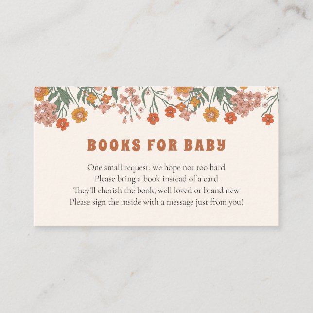 Boho Groovy Meadow Wildblume Books for Baby Begleitkarte (Vorderseite)