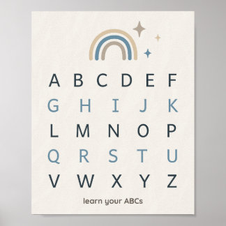 Boho Großbuchstaben Alphabet Druck Kinderzimmer Wa Poster