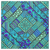 Boho grün-blaues abstraktes Stammes- Muster