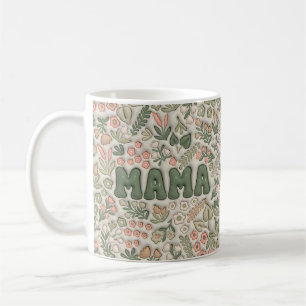 Boho-Grün-Blumenmuster Mama Kaffeetasse