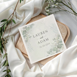 Boho-Grün Eukalyptus Botanical Hochzeit Serviette