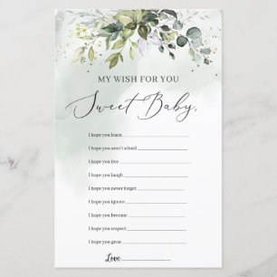 Boho grüne Blätter mein Wunsch für Sie Babydusche