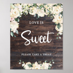 Boho-Grünzeug-Blumen-Rosen-Liebe ist süß Schild
