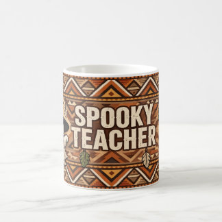 Boho Grusel-Lehrer Halloween-Tasse - Geist Western Kaffeetasse
