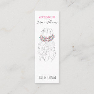 Boho Hair Wedding Friseur Floral Romantisch Mini Visitenkarte
