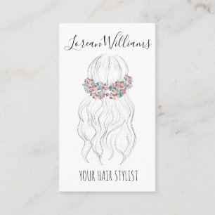 Boho Hair Wedding Friseur Floral Romantisch Visitenkarte