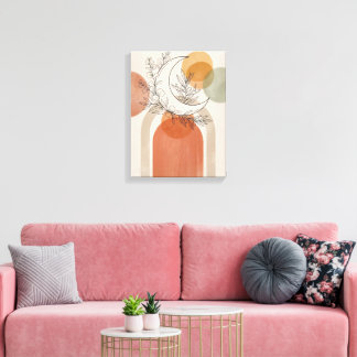 Boho-Halbmond und Olivenzweig Leinwanddruck