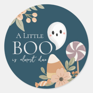 Boho Halloween Baby Dusche Niedlich Ghost Dark Aqu Runder Aufkleber