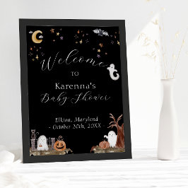 Boho Halloween Baby Dusche Willkommen Poster