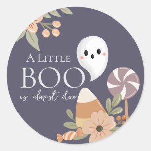 Boho Halloween Baby Shower Little Boo - Niedlich G Runder Aufkleber