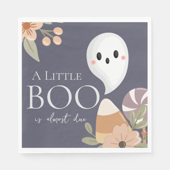 Boho Halloween Baby Shower Little Boo - Niedlich G Serviette (Vorderseite)