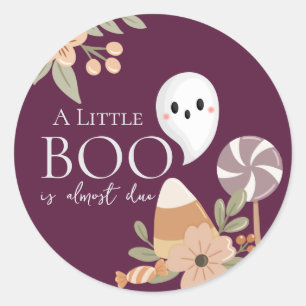 Boho-Halloween-Baby-Shower Süßer Geist Pflaume Lil Runder Aufkleber