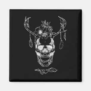 Boho Halloween Skull Magnet