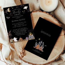 Boho Halloween Sweet Little Baby ist Braudusche Einladung
