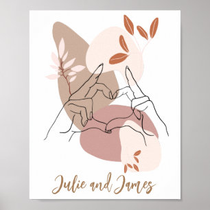 Boho Hände und Herz Poster Print