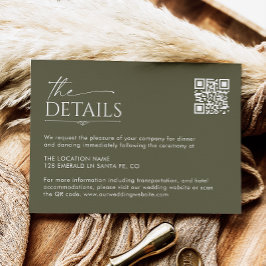 Boho Handgeschriebene Skripteinsätze Details QR-Co Begleitkarte