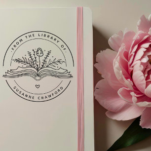 Boho handGezeichnet Custom "From the Library of" Permastempel