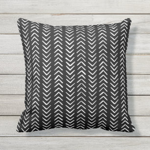 Boho Handgezeichnete Pfeile Schwarz Weiß Kissen