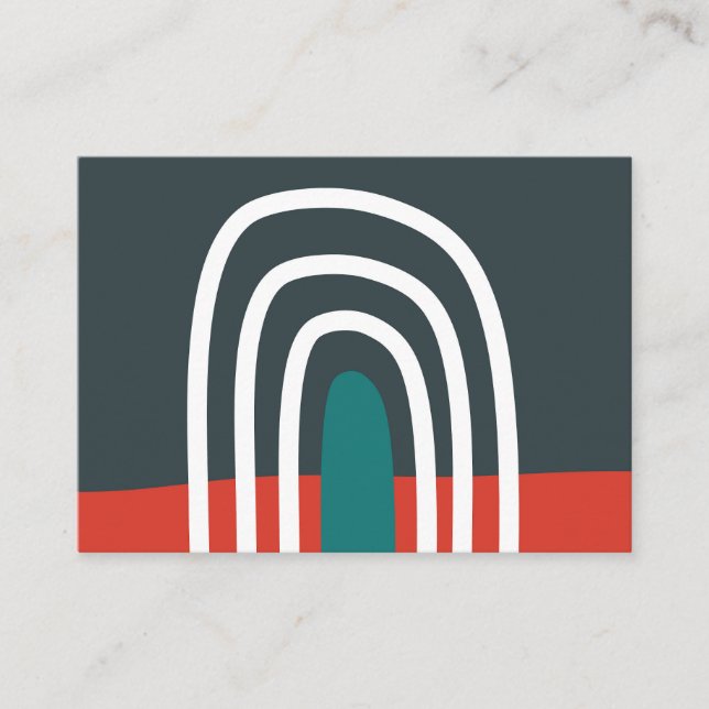 Boho handgezeichnete Regenbogenkunst Visitenkarte (Vorderseite)