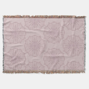 Boho Handgezeichnetes Mandala Rosenrot Muster Decke